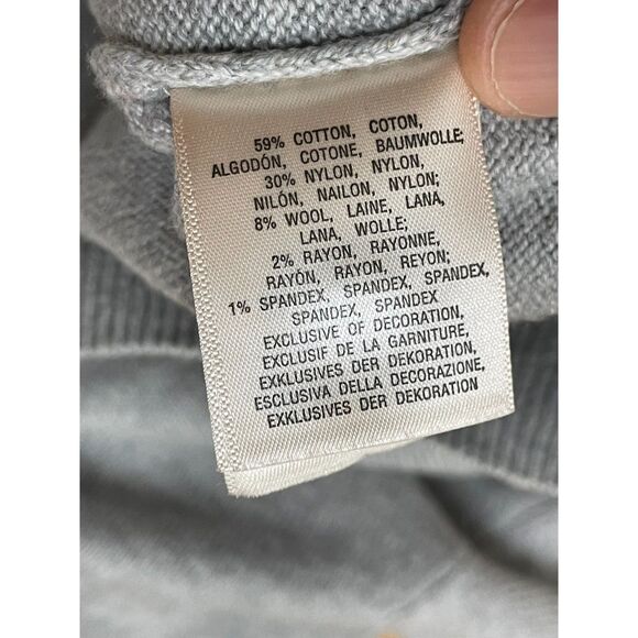 Anthropologie HWR Monogram Women's M Gray Tunic Button Tree Sweater Asymmetric‎ - Picture 5 of 10